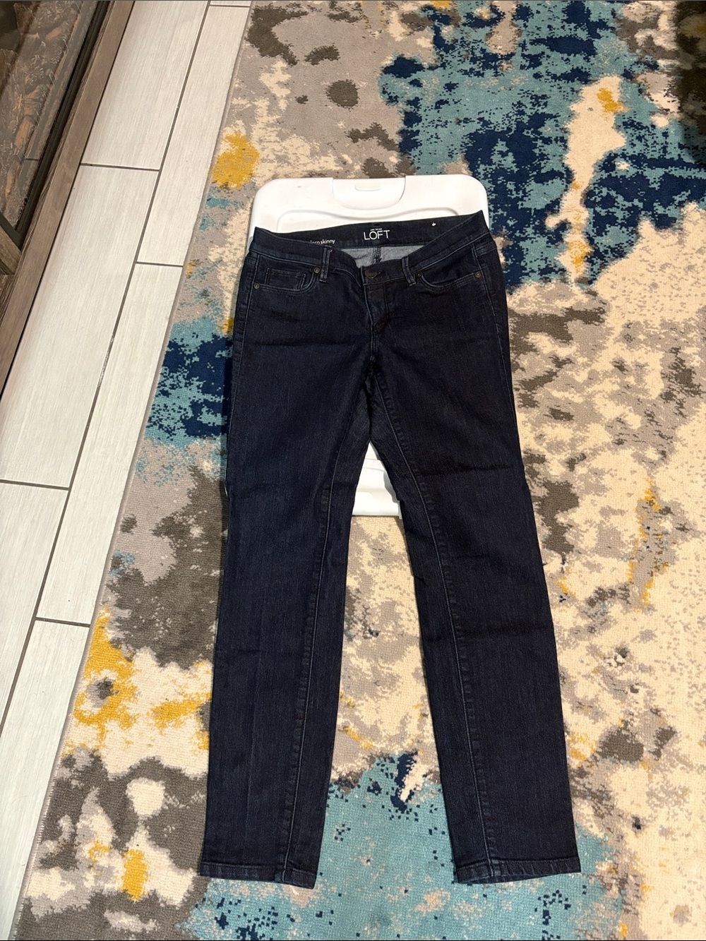 LOFT Women's Dark Indigo Skinny Jeans